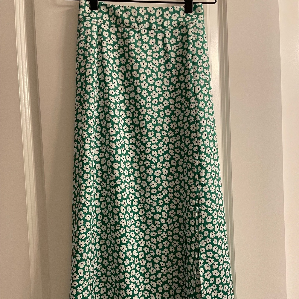Floral Slit Midi Skirt